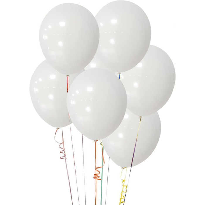 Set 10 Baloane din Latex, , Model Party, 13 cm, Albe, 2.2 g [7]