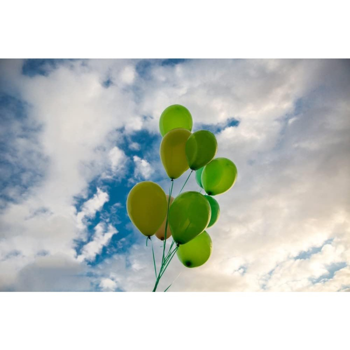 Set 10 Baloane din Latex, , Model Party, 30 cm, Verde Diferite Nuante, 2.8 g [7]