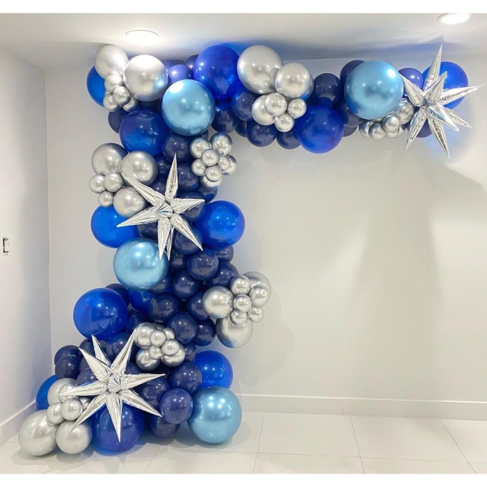 Set 10 Baloane din Latex, , Model Party, Albastru Diferite Nuante, 30 cm, 2.8 g [4]