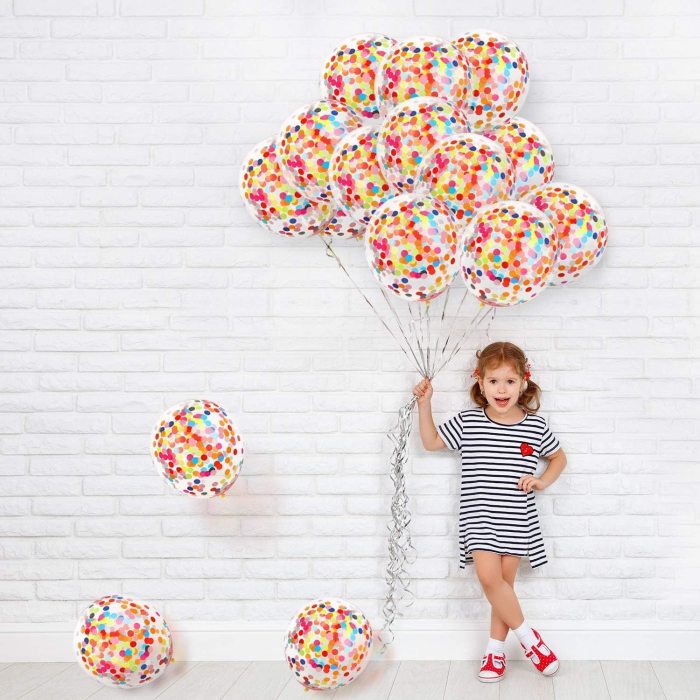 Set 10 Baloane din Latex, , Model Party Confetti, 30 cm, Multicolore, 2.8 g [5]