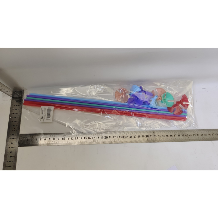 Set 10 Bete cu Rozete pentru Baloane, , Suporturi de plastic, Usor de instalat, Reutilizabil, Pentru aniversare, Nunta, Ziua de Nastere, Decor, 40 cm, Multicolore [2]