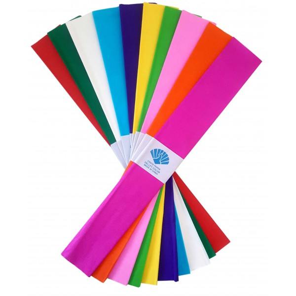 Set 10 Bucati Hartie Creponata Colorata pentru Lucru Manual si Activitati DIY, 10 Culori, ORIGINAL DEALS [4]