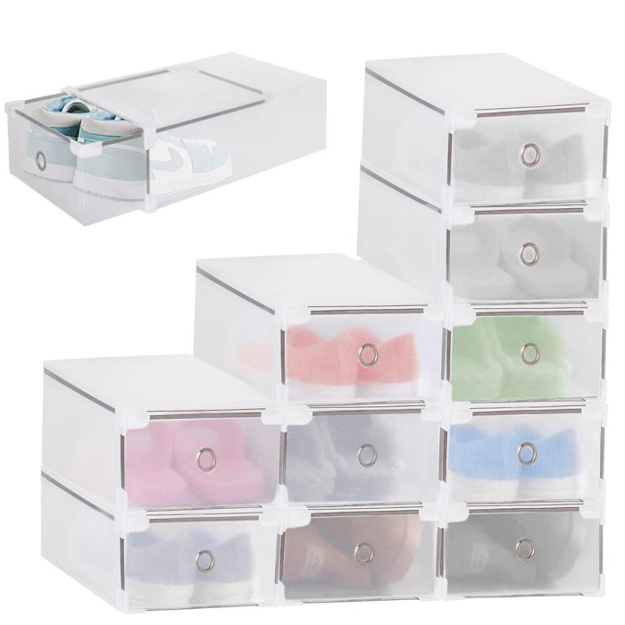 Set 10 cutii organizare pentru pantofi, 34x22x13, transparent [8]