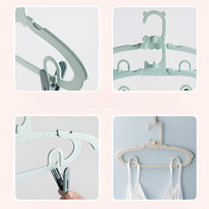 Set 10 de Cleme pentru Haine, , de Prindere pentru Pantaloni, Atasabile la Umerase, 1.6x2.3x6.35 cm, Maro [2]