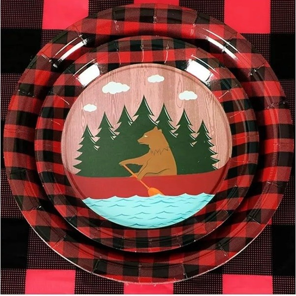 Set 10 Farfurii Unica Folosinta, , 18 cm, Model Urs, Multicolor [2]