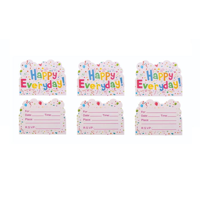 Set 10 Invitatii pentru Petrecere, , Model Happy Everyday, 17 x 12 cm, Multicolor [2]