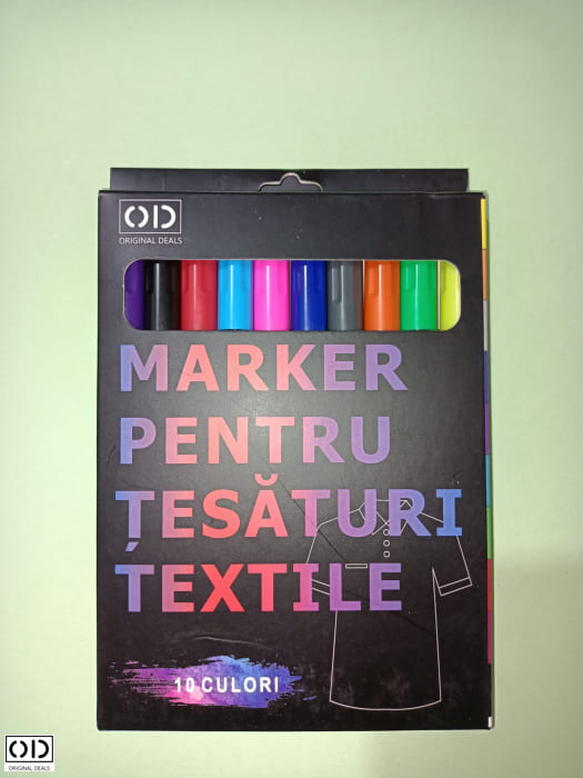 Set 10 Markere pentru Scris pe Haine, Adidasi si Tesaturi Textile, Multicolor Profesional, Universal, Original Deals [5]