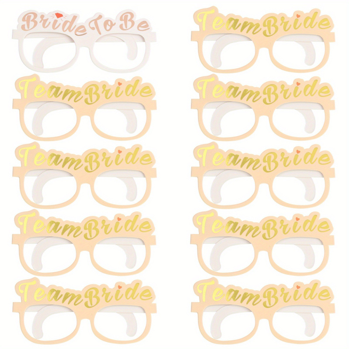 Set 10 Ochelari, , Tematica Petrecerea Burlacitelor, Model Team Bride si Bride to Be, 9 x Roz, 1 x Alb [3]
