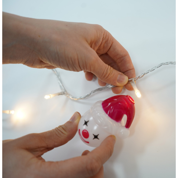 Set 10 Ornamente pentru Instalatie, , Atasare la Instalatia de Craciun, Design Festiv, Protectie Becuri Instalatie, Rezistente la Zapada, Interior/ Exterior, Model Clown [6]