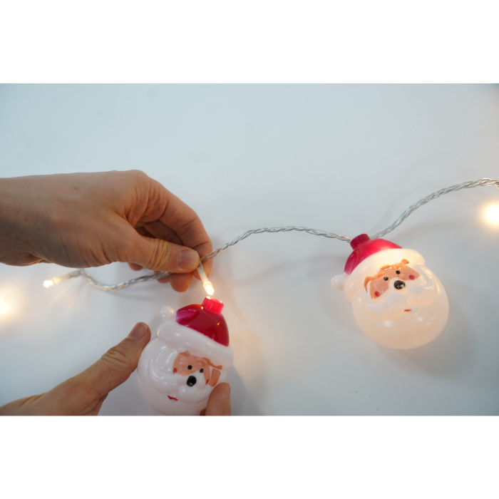 Set 10 Ornamente pentru Instalatie, , Atasare la Instalatia de Craciun, Design Festiv, Protectie Becuri Instalatie, Rezistente la Zapada, Interior/ Exterior, Model Mos Craciun [6]