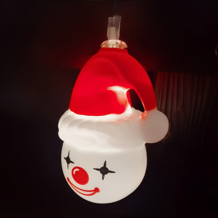 Set 10 Ornamente pentru Instalatie, , Atasare la Instalatia de Craciun, Design Festiv, Protectie Becuri Instalatie, Rezistente la Zapada, Interior/ Exterior, Model Clown [4]