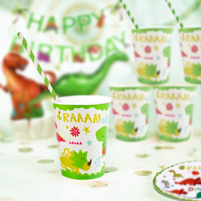 Set 10 Pahare Petrecere, , Colectia Dino Park, 8.5 x 7 x 5 cm, din Carton, Multicolor [5]