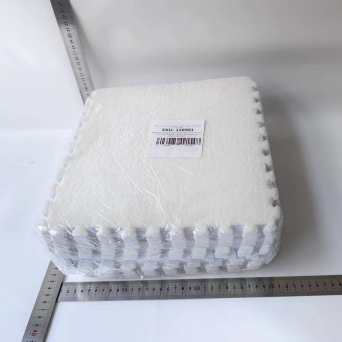 Set 10 Piese Covor tip Puzzle, , Spuma EVA, Pufos, 30 x 30 x 1 cm, Alb [8]