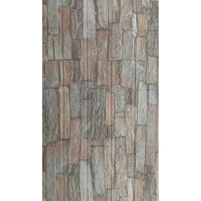 Set 10 Placi de Tapet, , Autoadezive, 70 x 77 cm, 2.5 mm Grosime, Suprafata Acoperita 5.3 mp, din PVC, Model Piatra, Crem [5]