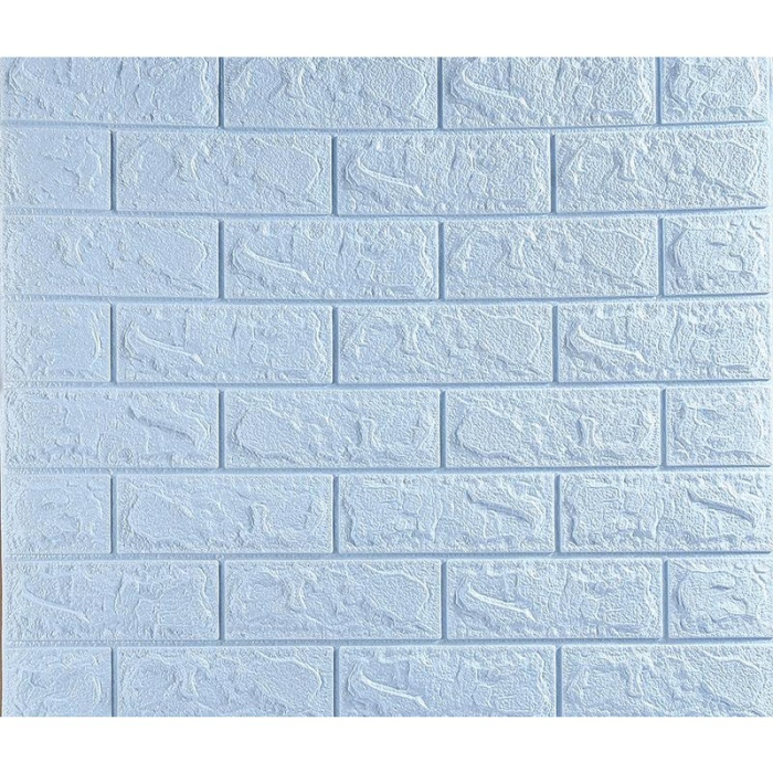 Set 10 Placi de Tapet, , Autoadezive, 70 x 77 cm, 3.5 mm Grosime, Suprafata Acoperita 5.3 mp, din PVC, Model Caramida, Albastru Deschis [2]