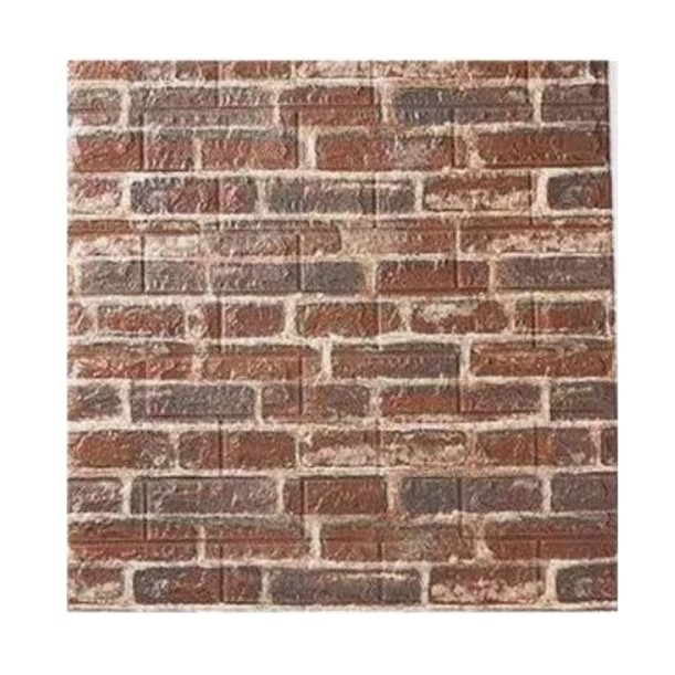 Set 10 Placi de Tapet, , Autoadezive, 70 x 77 cm, 4 mm Grosime, Suprafata Acoperita 5.3 mp, din PVC, Model Caramida Rosie, Caramiziu [2]