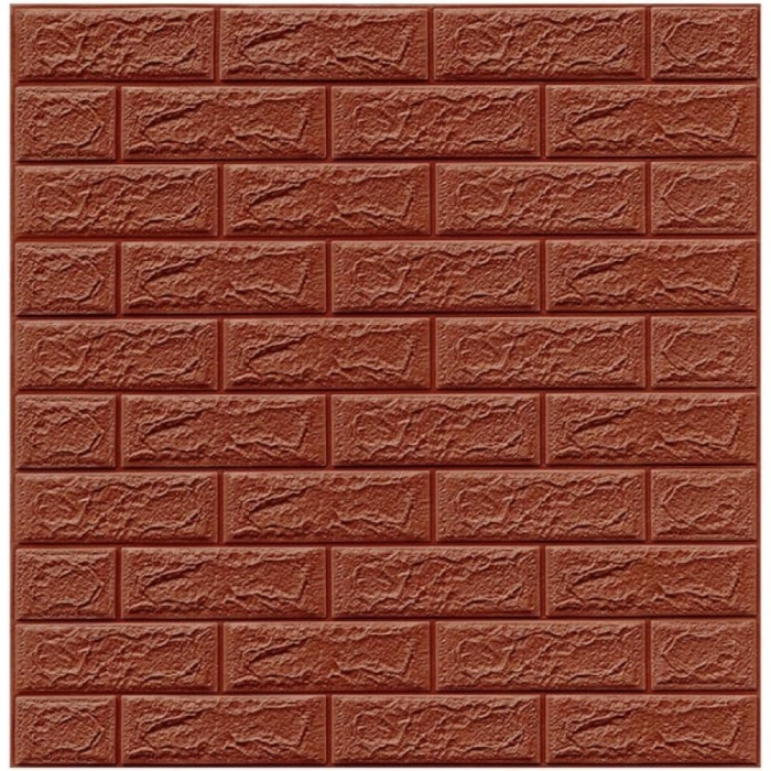 Set 10 Placi Tapet 3D, , 35 x 38 cm, Grosime 3 mm, din Polietilena, Model Caramida, Suprafata acoperita 1.33 mp, Maro [2]