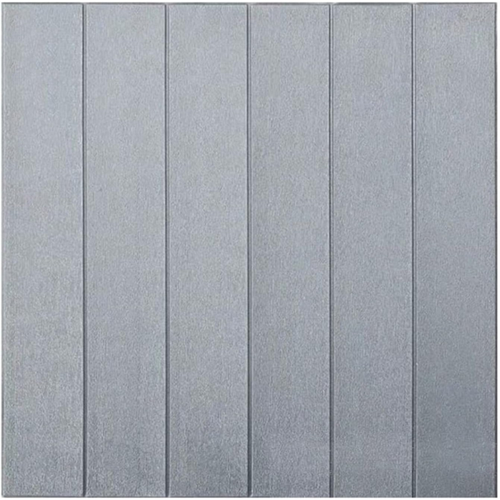 Set 10 Placi Tapet 3D, , 70 x 70 cm, Grosime 3 mm, din Rasina, Tip Placi de Lemn, Suprafata Acoperita 4.9 mp, Gri [6]