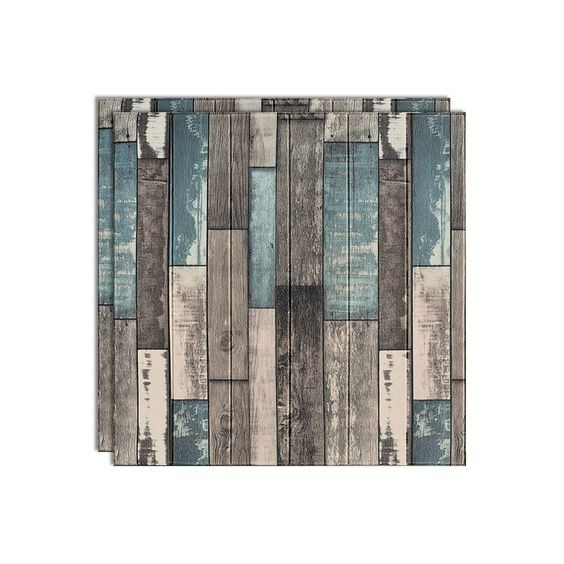 Set 10 Placi Tapet 3D, , 70 x 70 cm, Grosime 3 mm, din Rasina, Tip Placi de Lemn, Suprafata Acoperita 4.9 mp, Gri/Albastru [5]