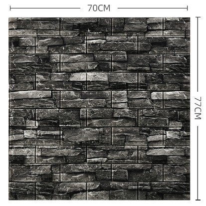 Set 10 Placi Tapet 3D, , 70 x 77 cm, Grosime 3 mm, din Polietilena, Model Caramida, Suprafata acoperita 5.3 mp, Gri Inchis [4]