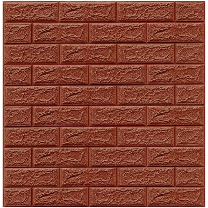 Set 10 Placi Tapet 3D, , 70 x 77 cm, Grosime 3 mm, din Polietilena, Model Caramida, Suprafata acoperita 5.3 mp, Maro [3]