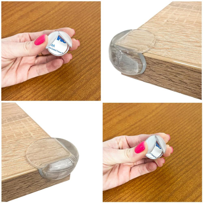 Set 10 protectii colturi pentru siguranta copii, drepte, 40x20mm, silicon, transparent [11]