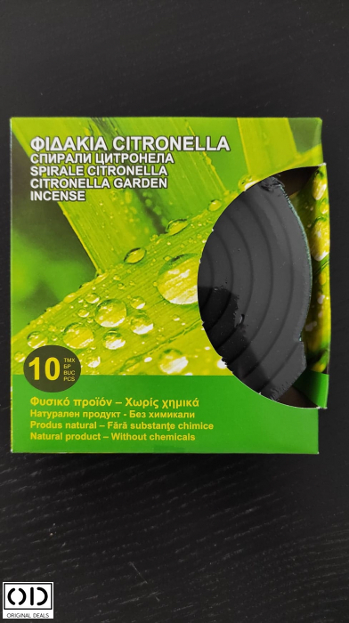Set 10 Spirale cu Citronella pentru Gradina Impotriva Tantarilor si a Insectelor, Universal, Negru [2]