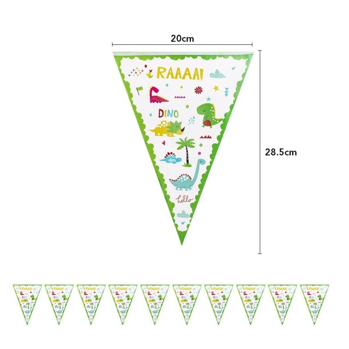 Set 10 Stegulete Tip Banner, , Colectia Dino Park, 28.5 x 20 cm, din Hartie Cretata, Multicolor [4]
