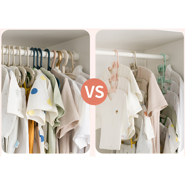 Set 10 Umerase pentru Copii, , Potrivite pentru Uscarea si Depozitarea Hainelor de Bebelusi, 28x16.7 cm, Crem [6]