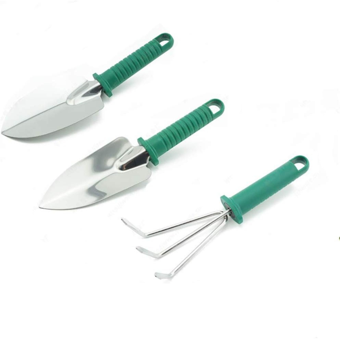 Set 10 Unelte de Gradina, , pentru Plantare Prelucrare Sol si Ingrijire Plante, Manere Verzi, Material PVC si Otel Inoxidabil, Cutie Inclusa, 37x28x7 cm, Negru [5]