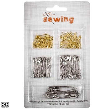 Set 100 Ace de Siguranta, 5 Dimensiuni, Argintiu si Auriu [5]