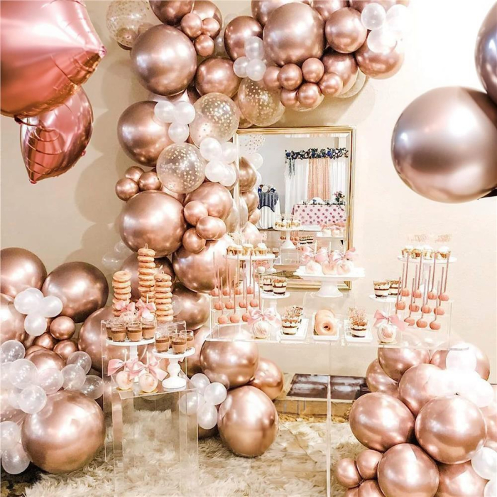 Set 100 baloane pentru petrecere, 40cm, roz metalic [9]