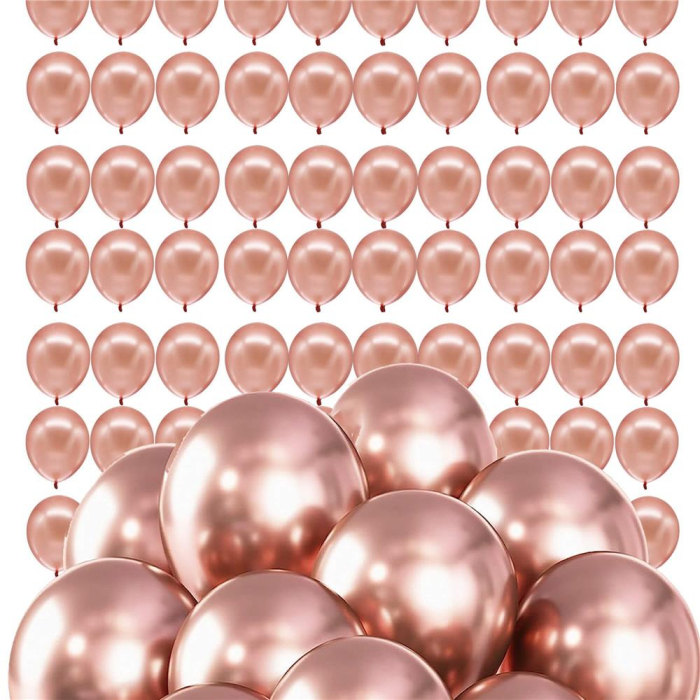 Set 100 baloane pentru petrecere, 40cm, roz metalic [12]