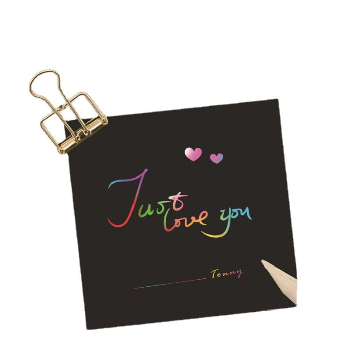 Set 100 de Planse Razuibile, , din Hartie Curcubeu, 2 Creioane din Bambus + 2 Sabloane, +3 Ani, 8.5 x 8.5 cm, Multicolor [4]