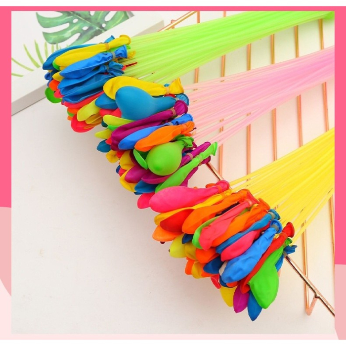 Set 111 Baloane din Latex, , Aqua Party, Sistem de Umplere Rapida, 10 cm Diametru, Multicolor [4]