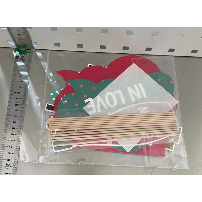 Set 12 Accesorii pentru Petrecere, , Props pentru Photo Corner, Tematica Iubire, Multicolor [4]