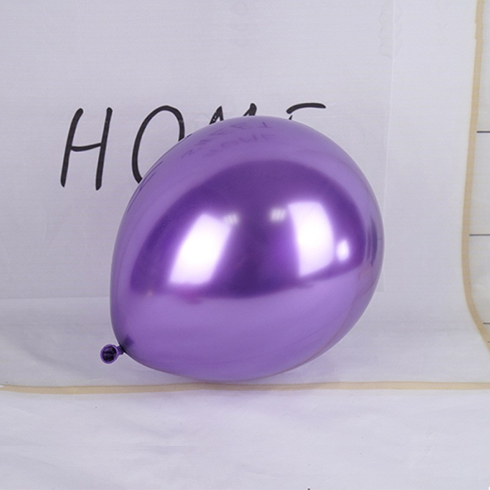 Set 12 Baloane, , din Latex Chrome, 25 cm, Mov [4]