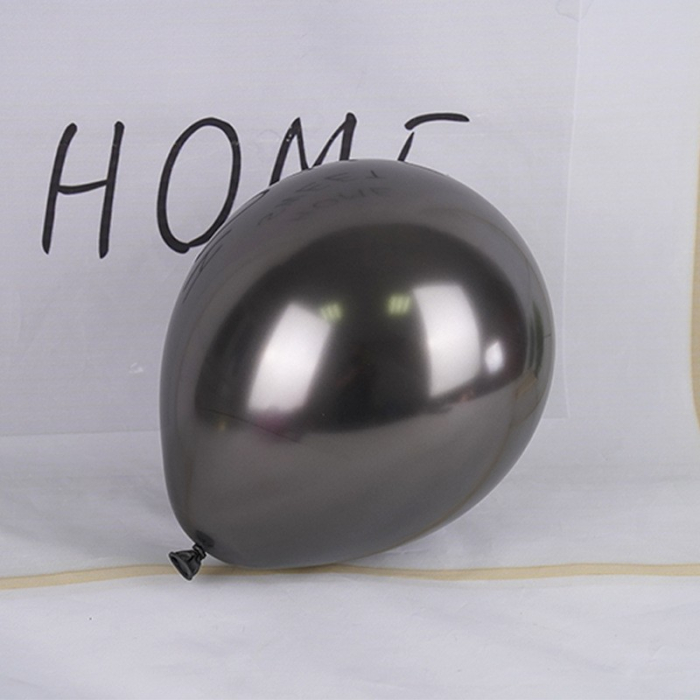 Set 12 Baloane, , din Latex Chrome, 25 cm, Negru [4]