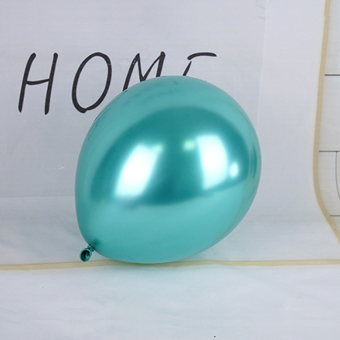 Set 12 Baloane, , din Latex Chrome, 25 cm, Turcoaz [2]