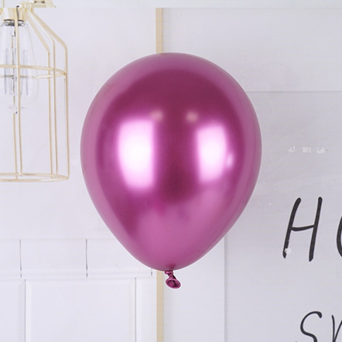 Set 12 Baloane, , din Latex Chrome, 30 cm, Fucsia [4]