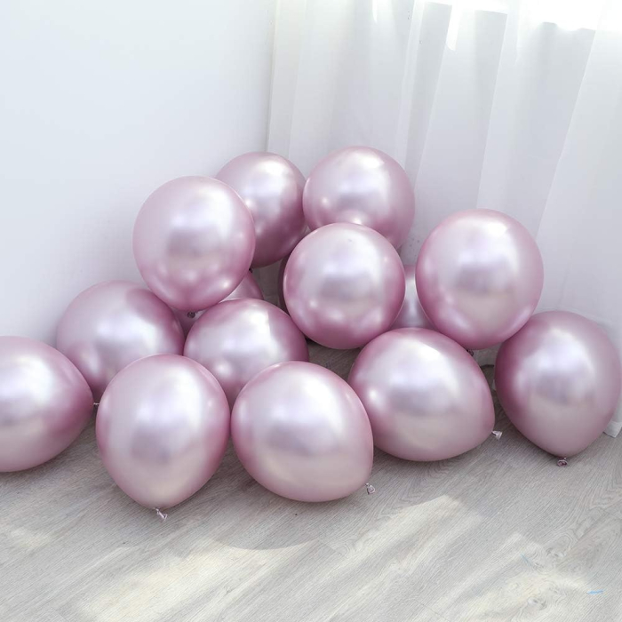 Set 12 Baloane, , din Latex Chrome, 30 cm, Mov Deschis [3]