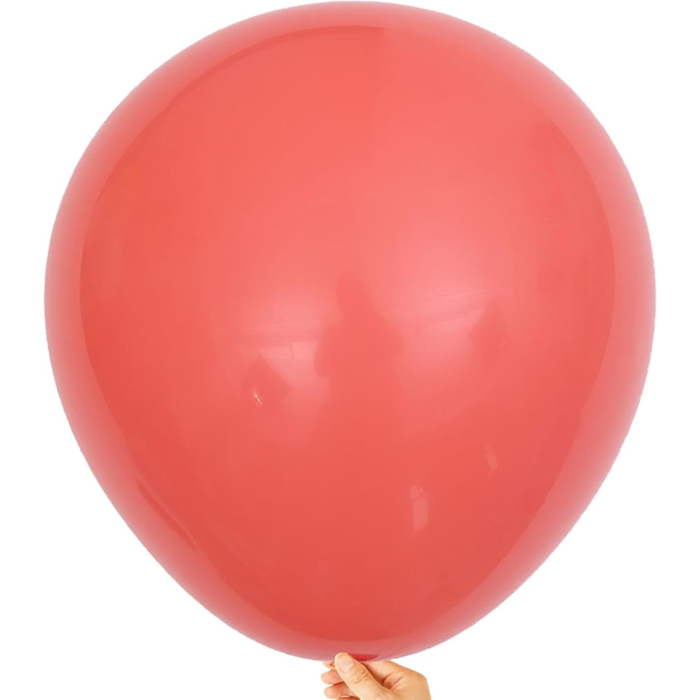 Set 12 Baloane, , din Latex Macaroon, 30 cm, Rosu [4]