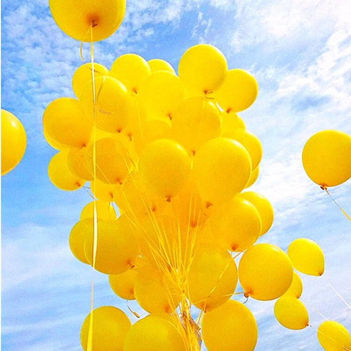 Set 12 Baloane, , din Latex Standard, 13 cm, Galben [6]