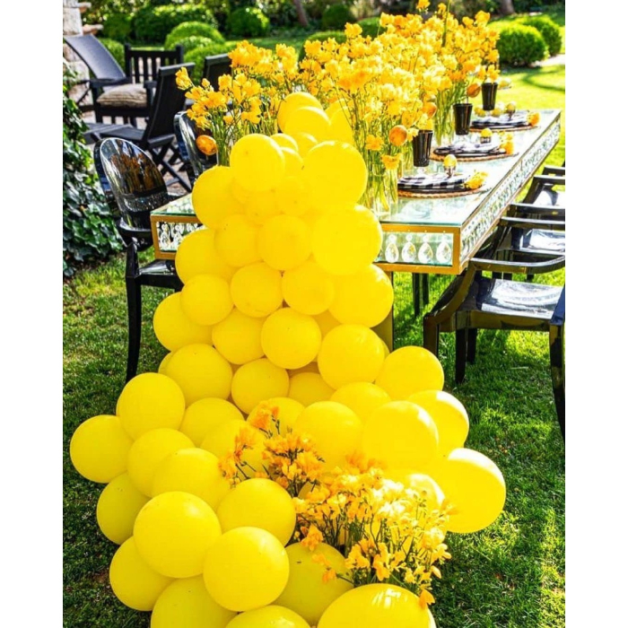 Set 12 Baloane, , din Latex Standard, 13 cm, Galben [3]