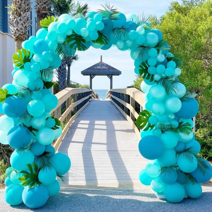 Set 12 Baloane, , din Latex Standard, 13 cm, Turcoaz [4]