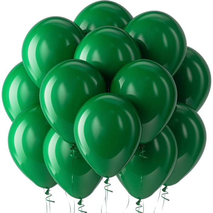 Set 12 Baloane, , din Latex Standard, 13 cm, Verde Inchis [2]