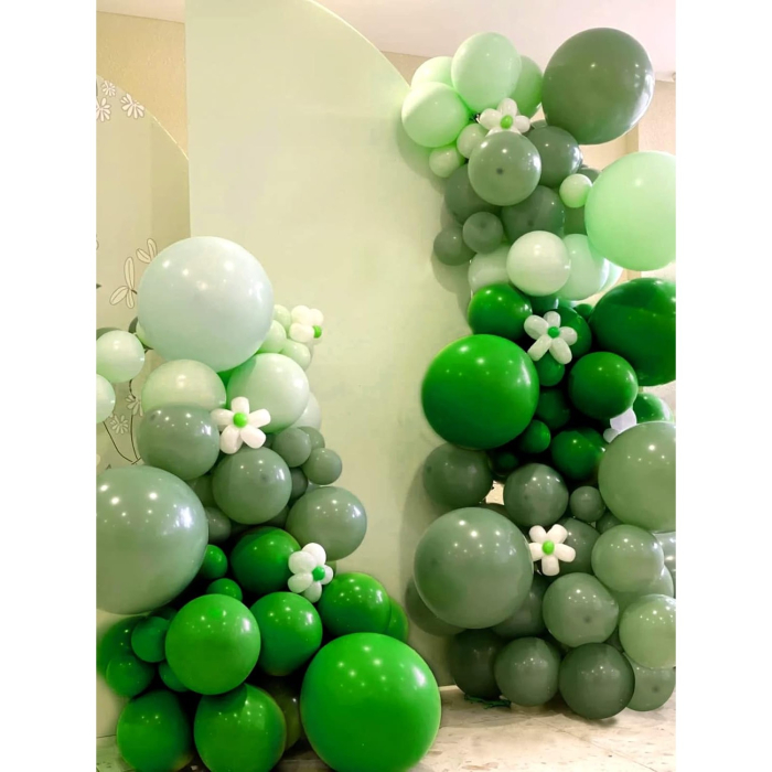 Set 12 Baloane, , din Latex Standard, 25 cm, Verde [5]