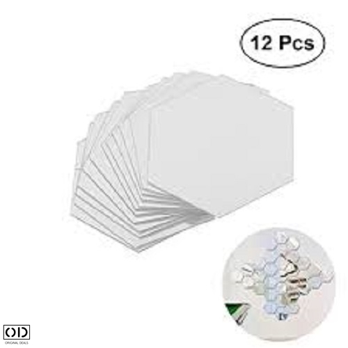 Oglinzi Decorative Hexagonale tip Fagure Hexagon pentru Baie Bucatarie si Living - 12 Bucati Sticker XL [12]