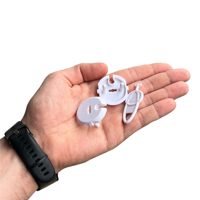 Set 12 protectii pentru prize copii, deblocare cu cheie, 35mm, alb [13]