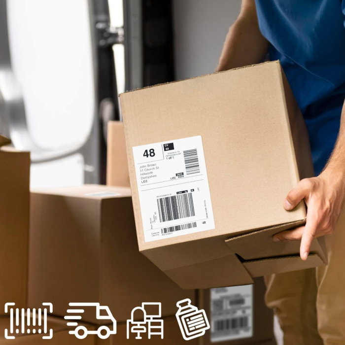 Set 12 Role Etichete Autoadezive Termice 105x148mm, 400 Etichete/Rola, pentru AWB [9]